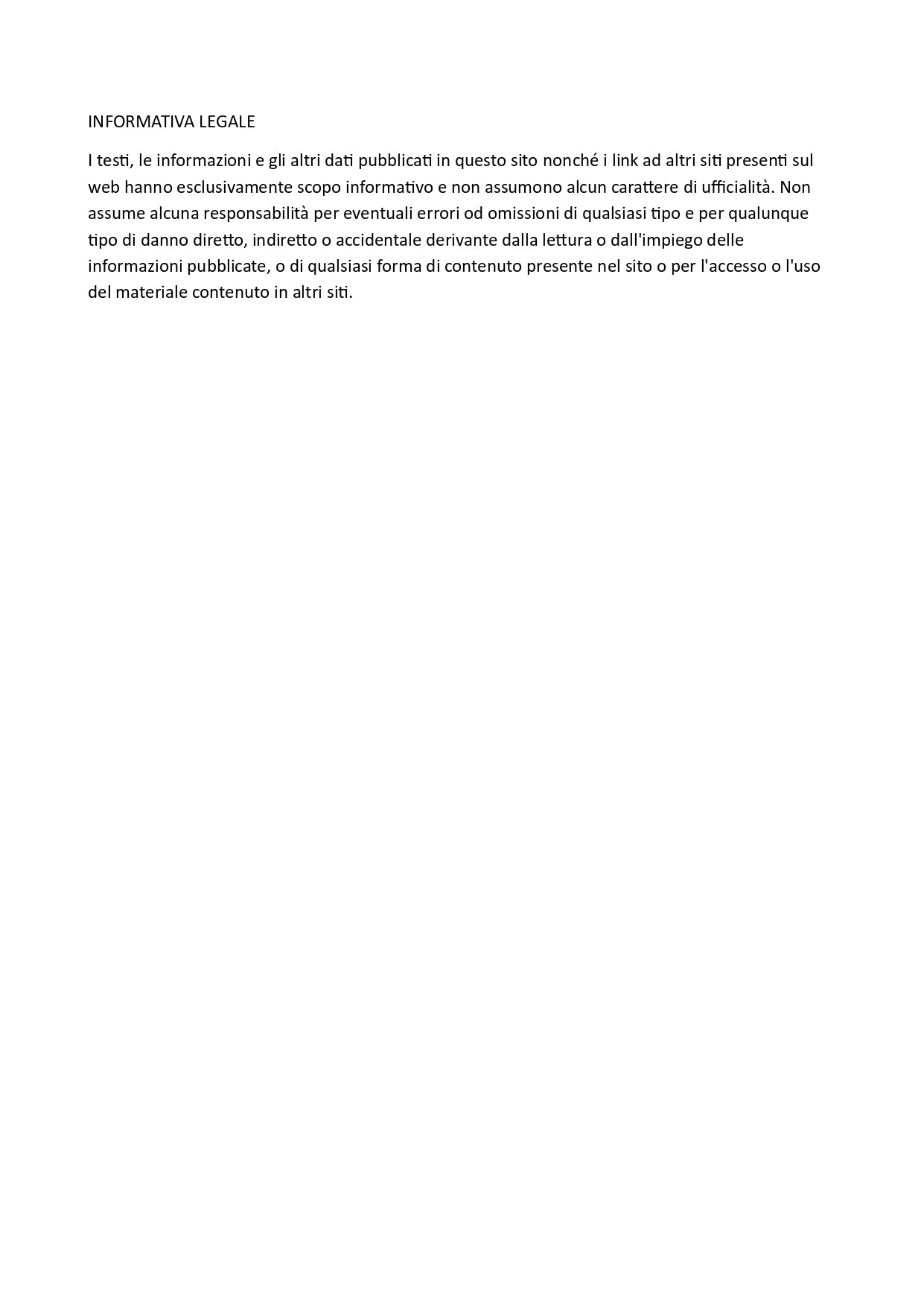 Informativa Legale